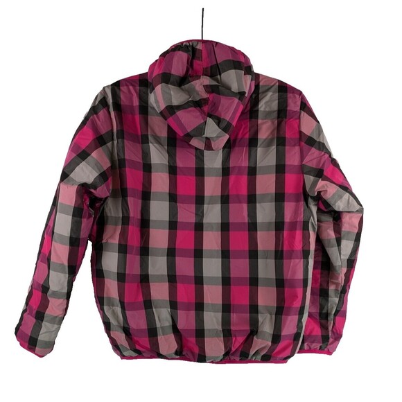 The North Face Girls Large 14/16  Puffer Jacket Reversible Down Pink Plaid - Picture 8 of 16